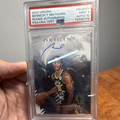 2022 23 Panini Origins Bennedict Mathurin Rookie Auto RA BMN PSA 9/10 Pacers0