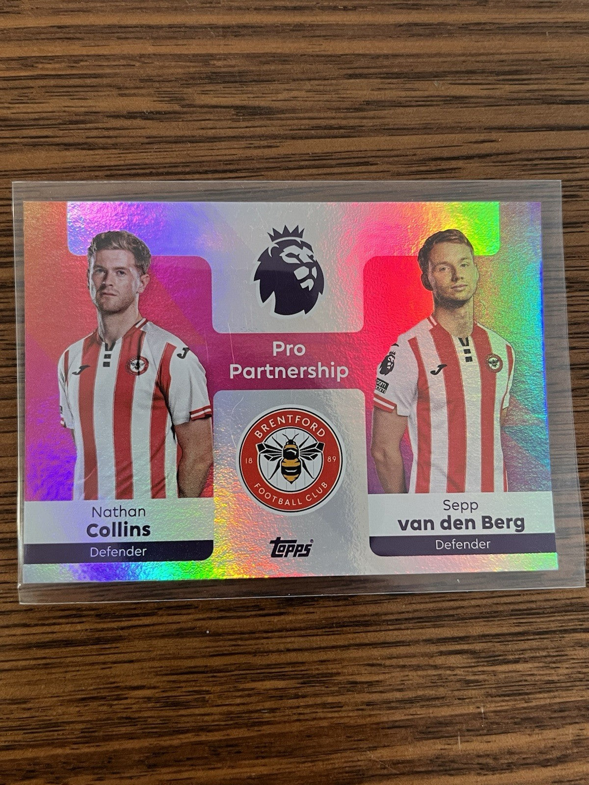 Topps Premier League Pro Partnership Insert Collins/van den Berg Brentford #3641