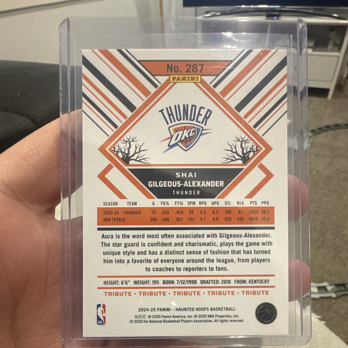 Panini Haunted Hoops Tribute Shai Gilgeous Alexander Thunder 2871