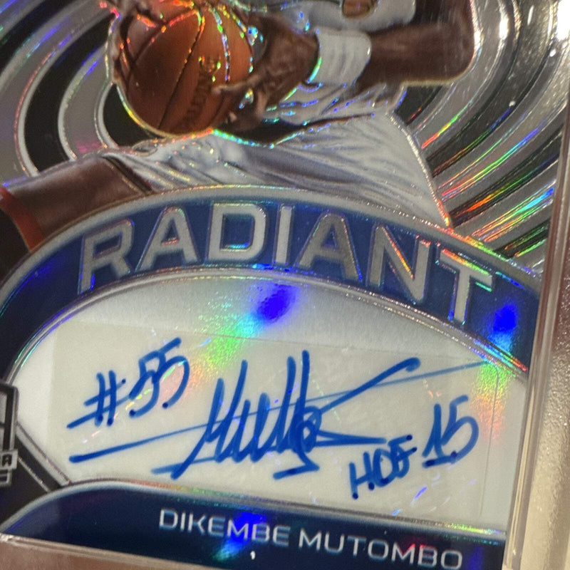 Panini Spectra 2020 21 Dikembe Mutombo Radiant Prizm Auto 09/49 RSI DMU1