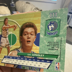Fleer Ultra 1992 93 Luc Longley Base Set #111 Minnesota Timberwolves NBA Card2