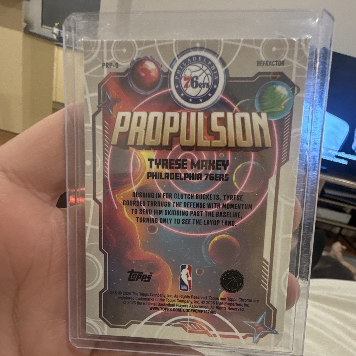 Topps Chrome Tyrese Maxey Propulsion Refractor PRP 9 Philadelphia 76ers1
