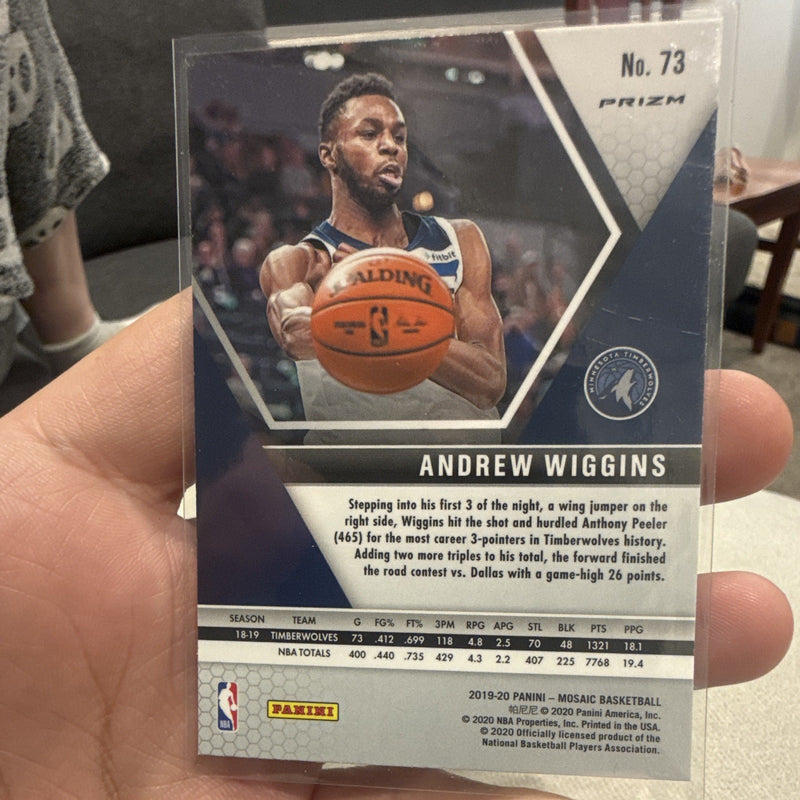 Panini 2019 20 Mosaic Andrew Wiggins Mosaic Parallel #73 Timberwolves1