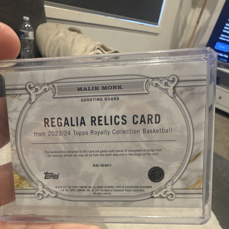 Topps 2023 24 Royalty Collection Malik Monk Regalia Relics RR MM0 61/991