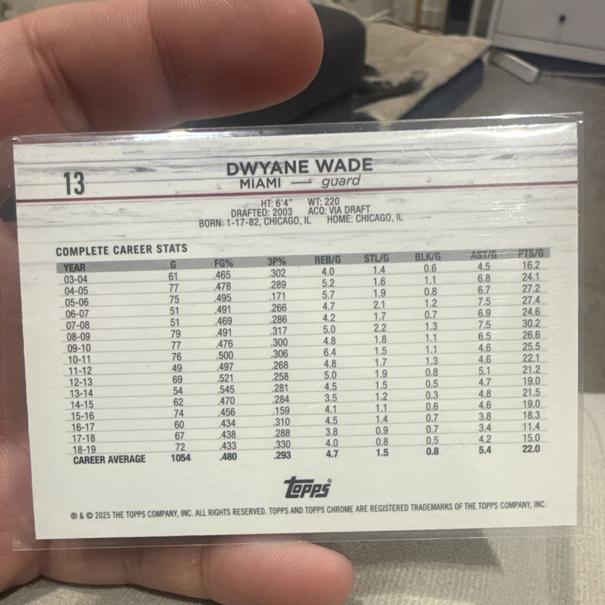 Topps Chrome Dwyane Wade Base Miami Heat #13 2025 Basketball Card1