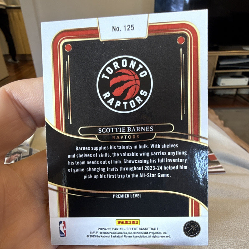 Panini Select Scottie Barnes Premier Level #125 Toronto Raptors 2024 25 Insert1