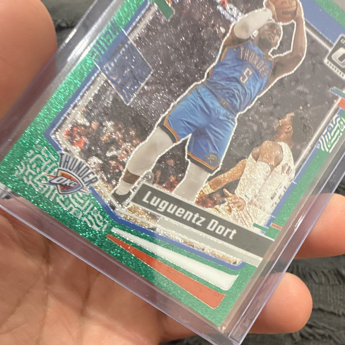 Panini Donruss Optic Luguentz Dort Green Prizm #6 14/77 OKC Thunder3