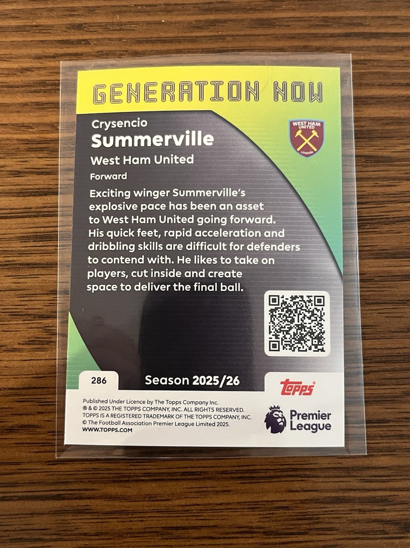 Topps Crysencio Summerville Generation Now Insert Premier League 2025/26 #2862