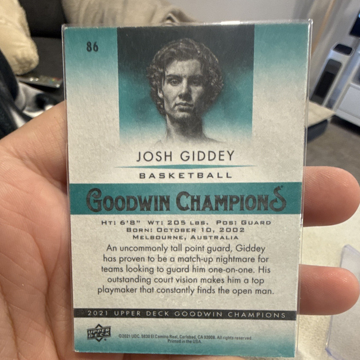 Upper Deck Josh Giddey Base Set 2021 Goodwin Champions #86 OKC Thunder1