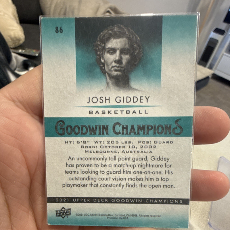 Upper Deck Josh Giddey Base Set 2021 Goodwin Champions #86 OKC Thunder1