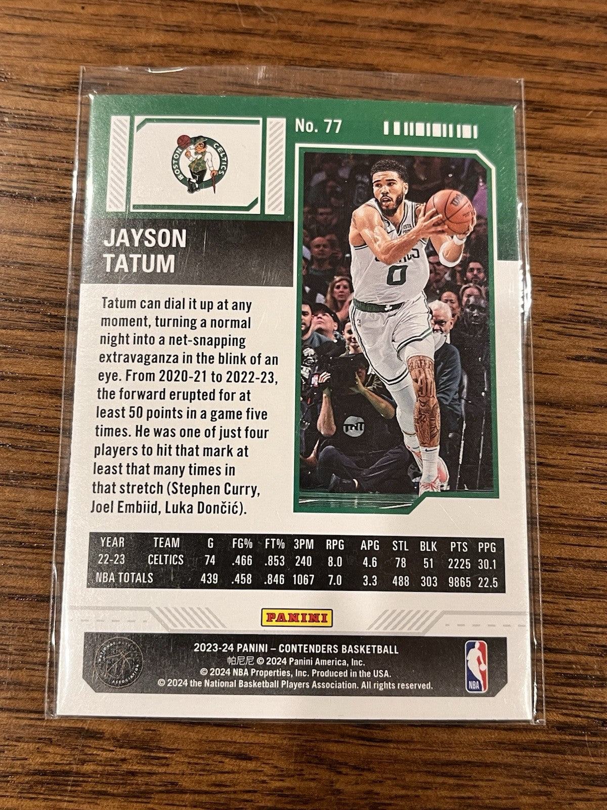 Panini 2023 24 Contenders Season Ticket Insert No. 77 Jayson Tatum Celtics2