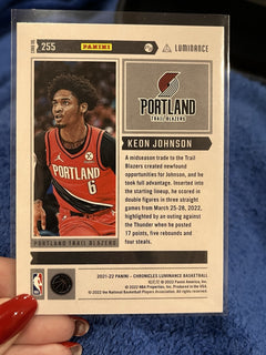 Keon Johnson Rookie RC Panini Chronicles Luminance 2021 22 #255 Trail Blazers2