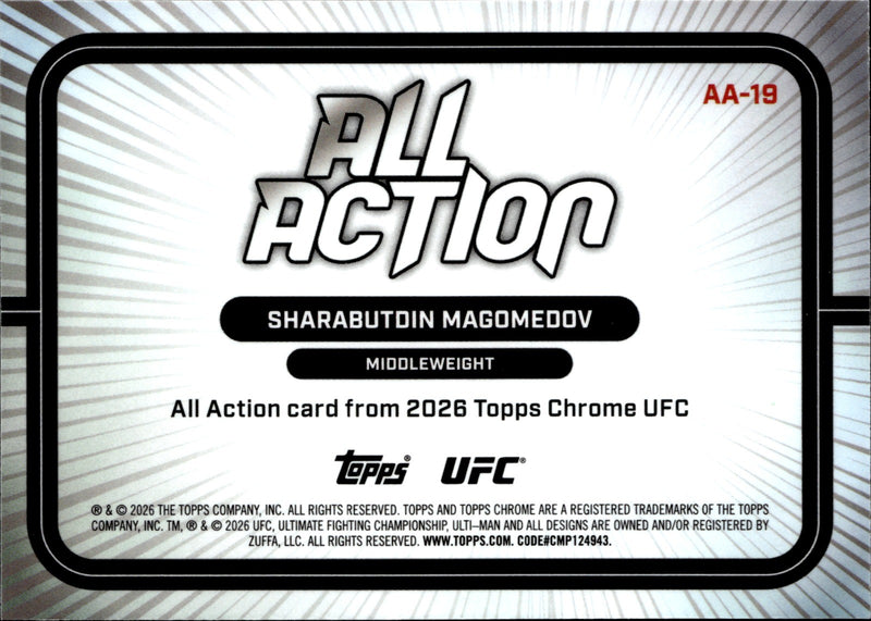 Sharabutdin Magomedov All Action AA 19 Topps Chrome UFC   All Action NM1