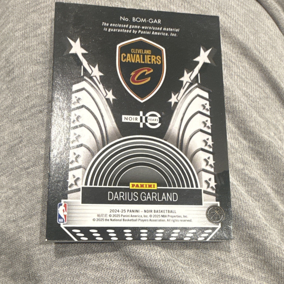 Panini 2024 25 Noir Basketball Darius Garland Box Office Memorabilia /49 BOM GAR1