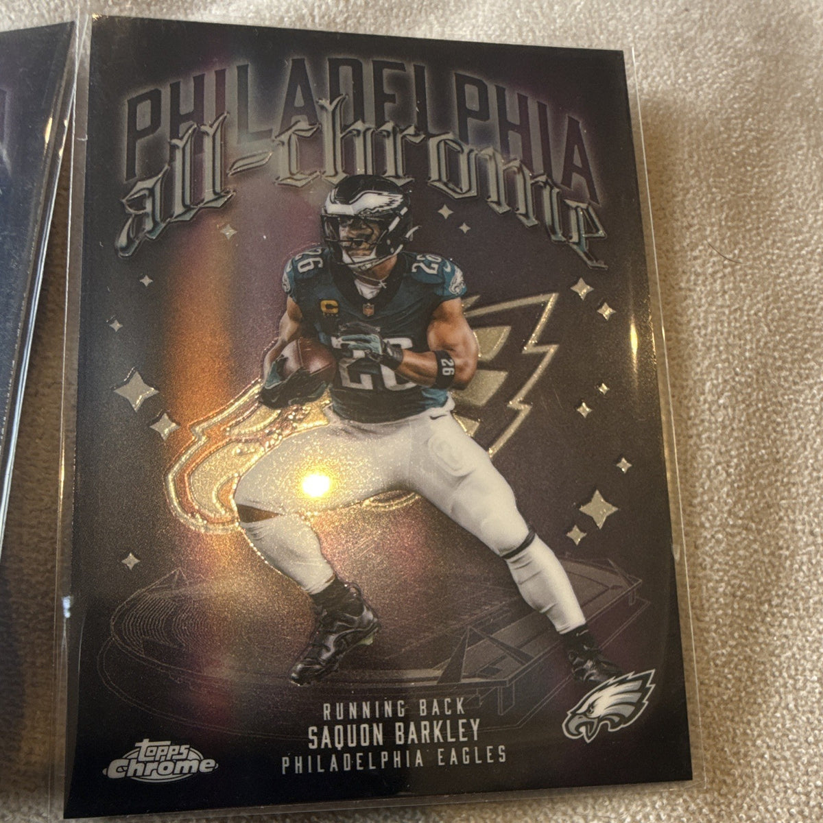 Topps Chrome 2025 Refractor Barkley & Mailata Eagles 2-Card Lot ACT-3/121