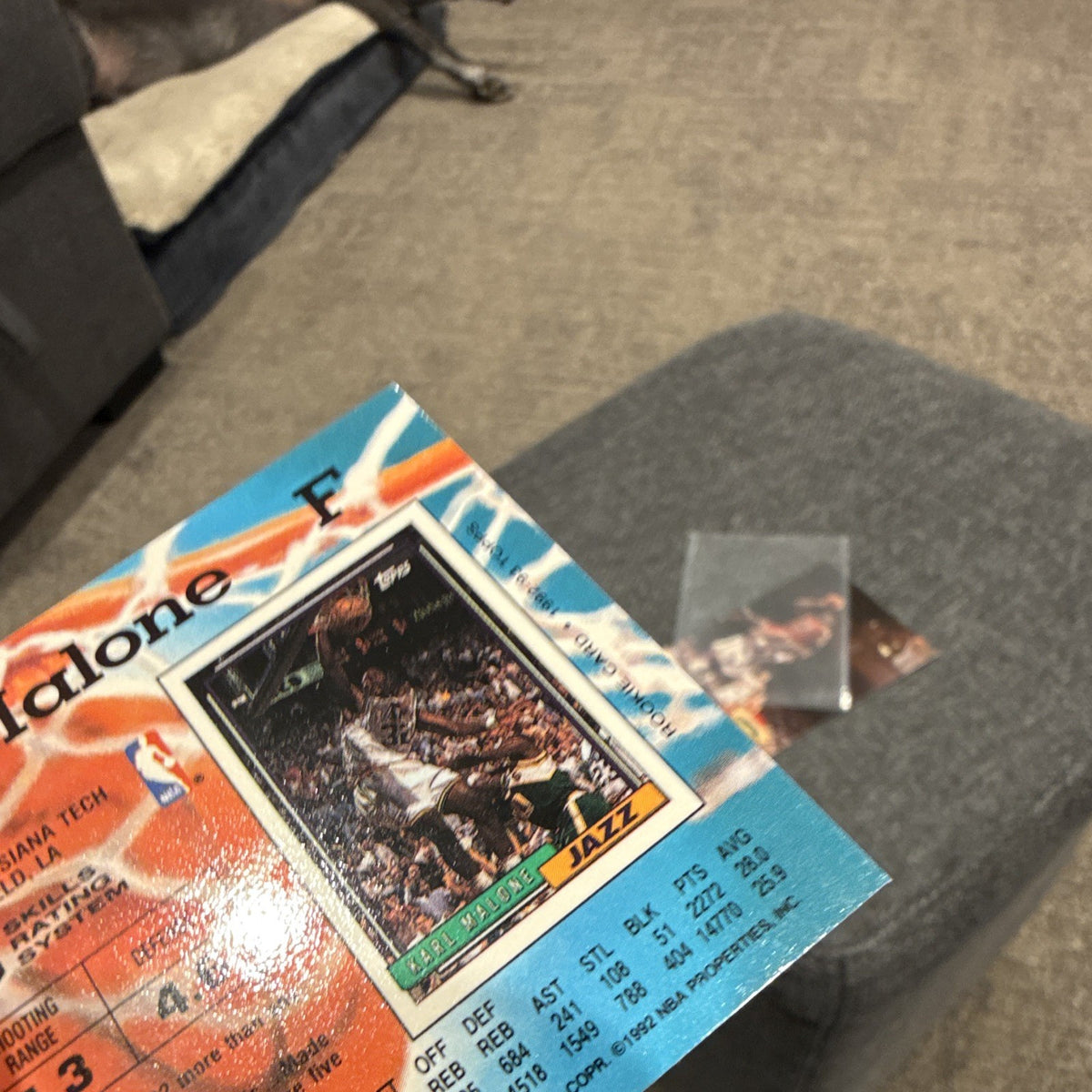 Topps Stadium Club 1992 Karl Malone Utah Jazz #13 Rookie Basketball Card3