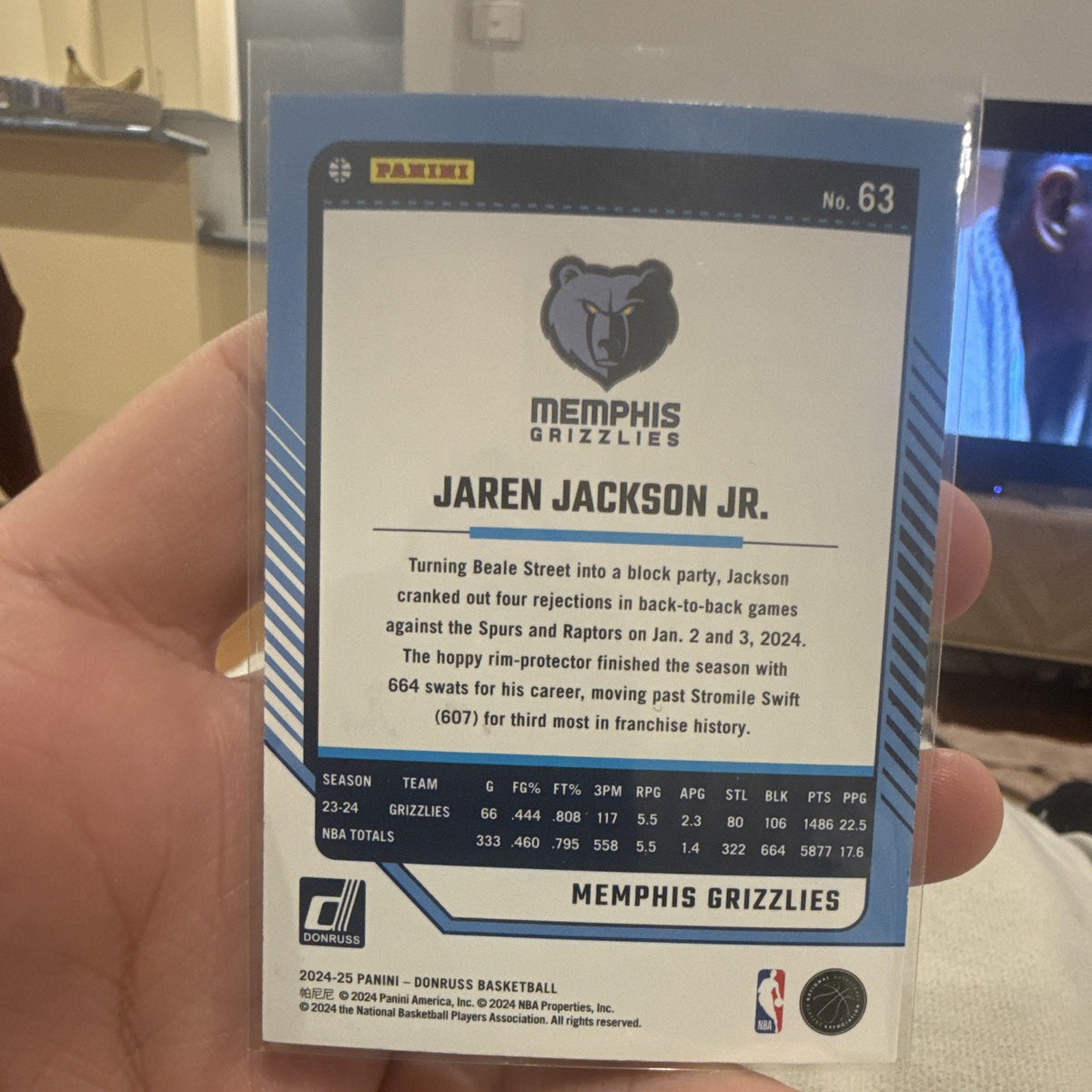 Panini Donruss 2024 25 Basketball Jaren Jackson Jr Memphis Grizzlies #631