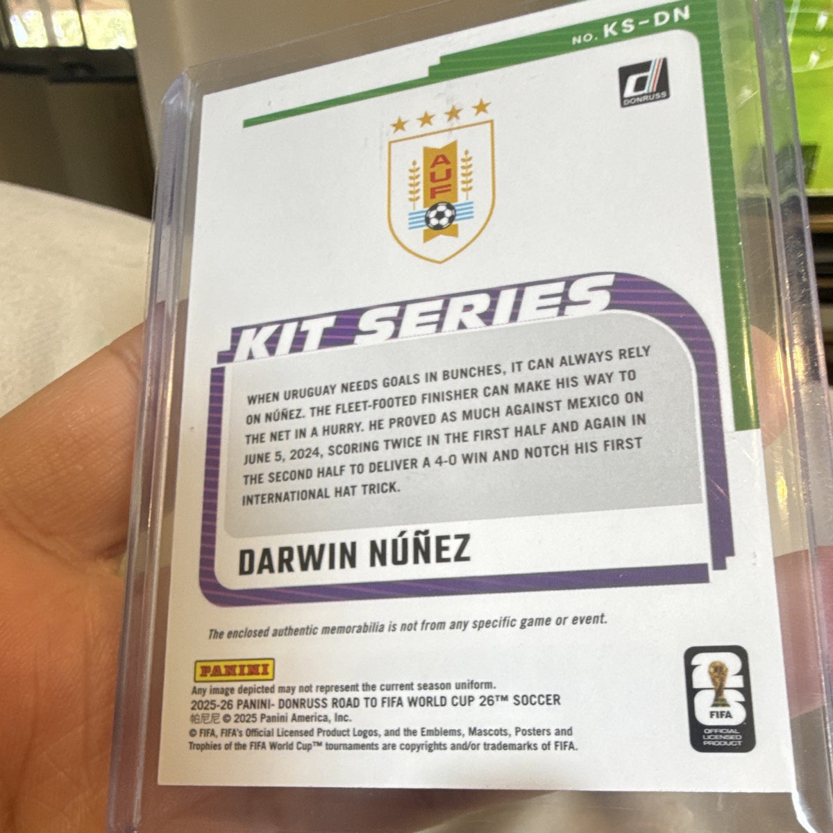 Panini Donruss Road to FIFA World Cup 26 Kit Series Darwin Núñez KS DN2