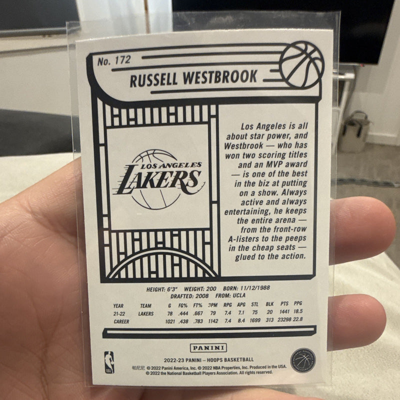 Panini 2022 23 NBA Hoops Russell Westbrook Base Set LA Lakers #1721