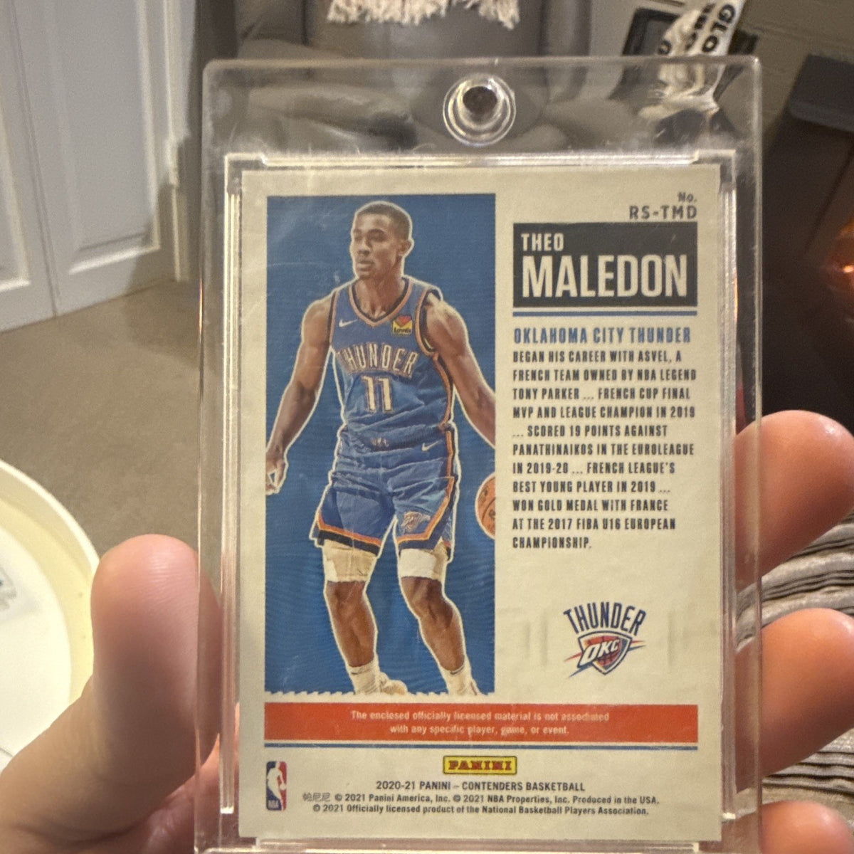 Theo Maledon Rookie Ticket 2020-21 Panini Contenders RS-TMD OKC Memo3