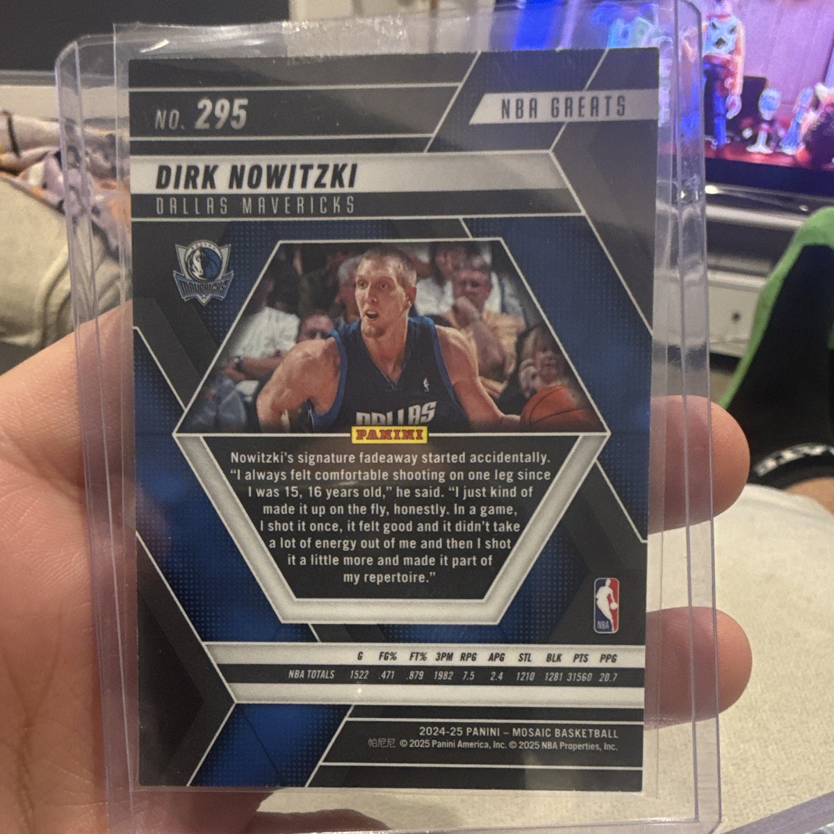 Panini 2024 25 Mosaic Basketball Dirk Nowitzki NBA Greats Insert #295 Mavs1
