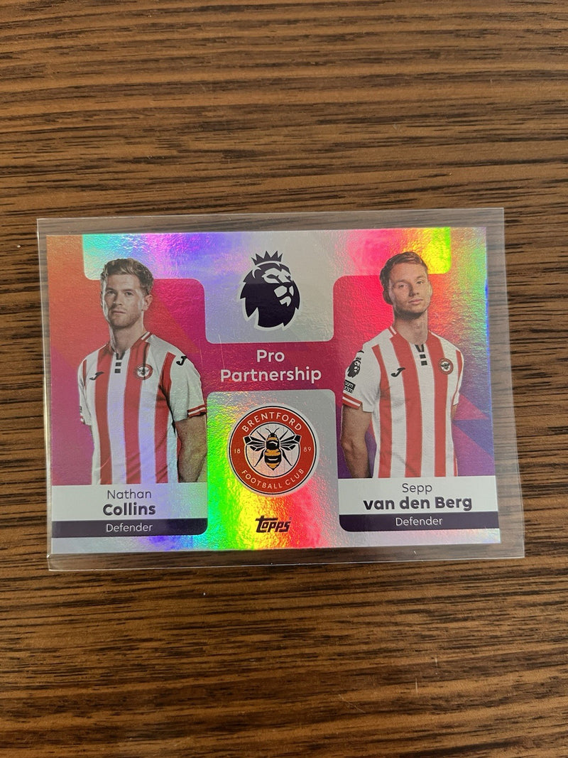 Topps Premier League Pro Partnership Insert Collins/van den Berg Brentford #3640