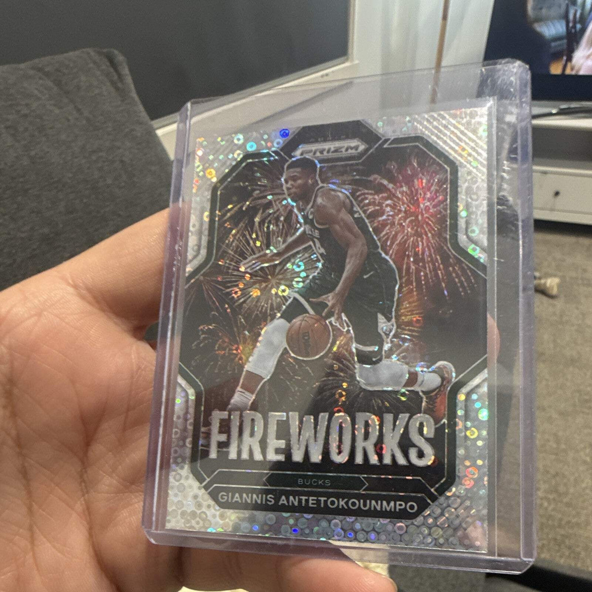 Panini Prizm 2022 23 Fireworks #13 Giannis Antetokounmpo Bucks Insert0