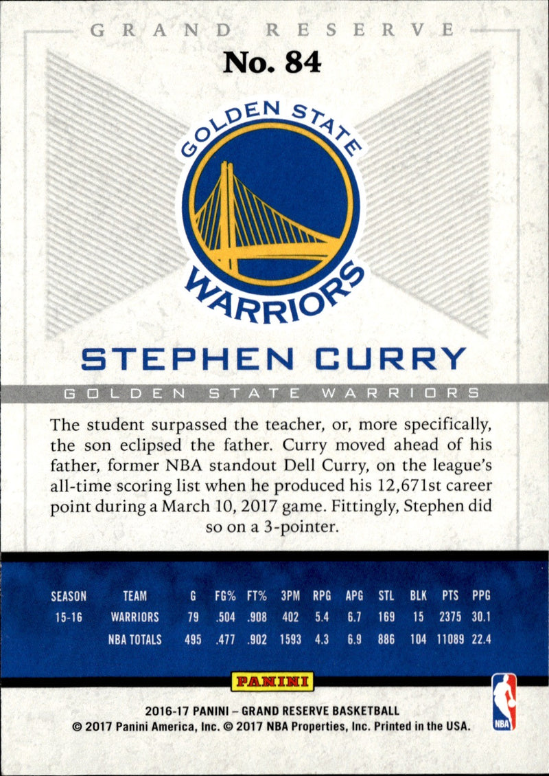 Stephen Curry Base Panini Grand Reserve 84 NM1