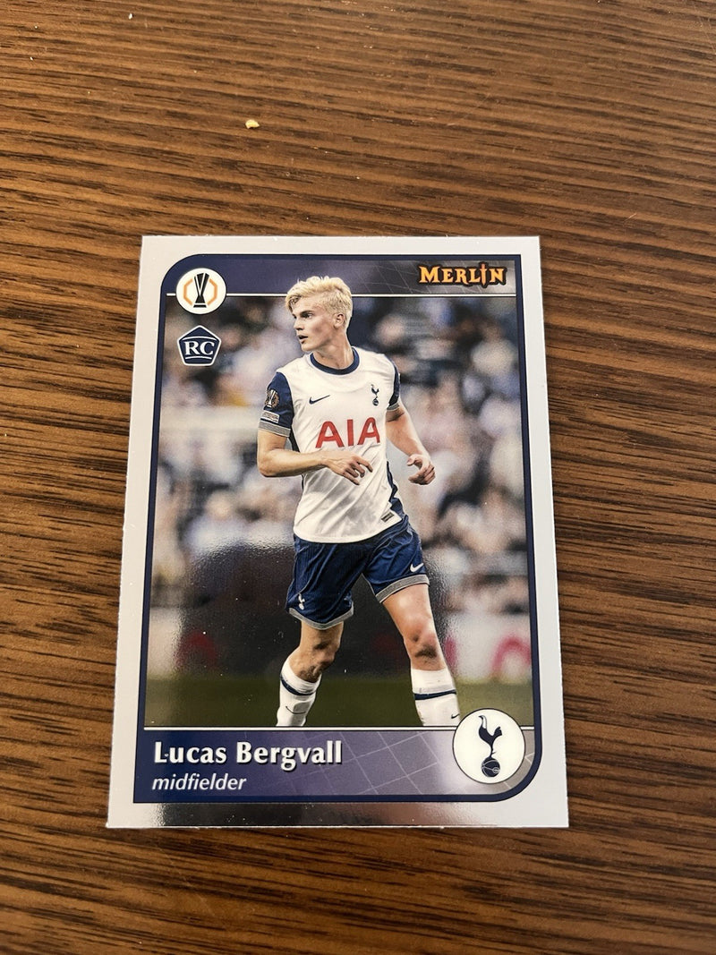 Topps Merlin Collections Lucas Bergvall Rookie #55 Tottenham UEFA Europa 2024 250