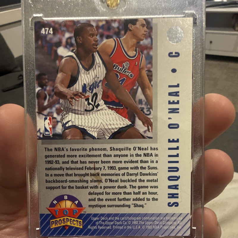 Upper Deck 1992-93 NBA Top Prospects Shaquille O'Neal Orlando Magic #474 Insert1