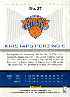Kristaps Porzingis Base Panini Grand Reserve 37 NM1