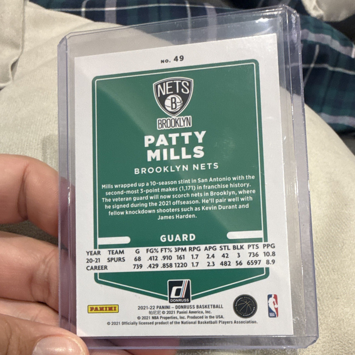 Panini Donruss Basketball 2021-22 Patty Mills Base Brooklyn Nets #491