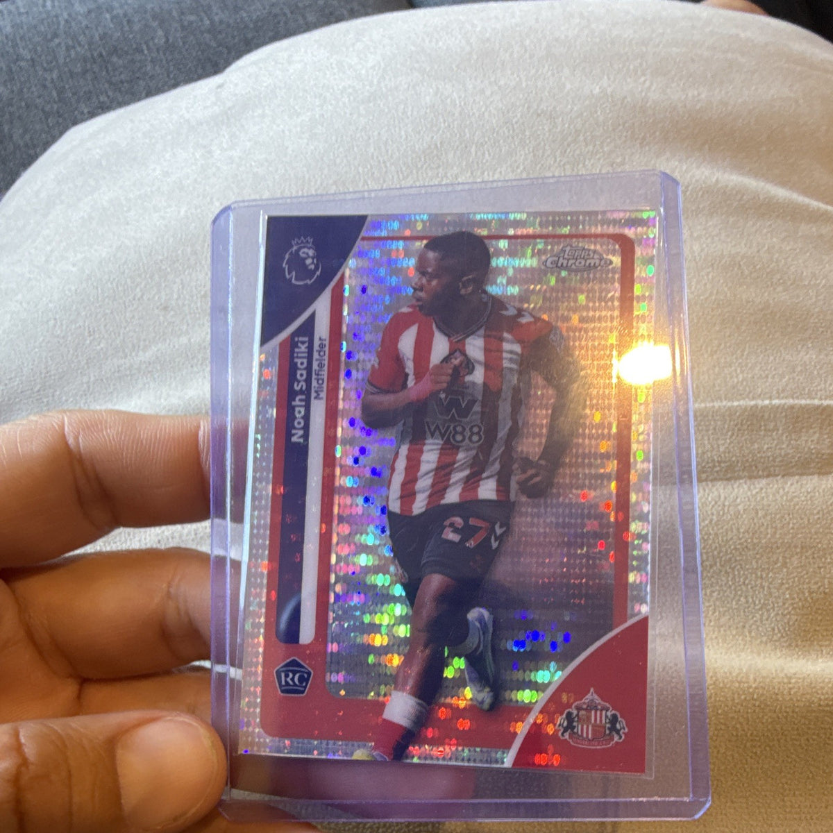 Topps Chrome Premier League Noah Sadiki Rookie Refractor Sunderland #1610