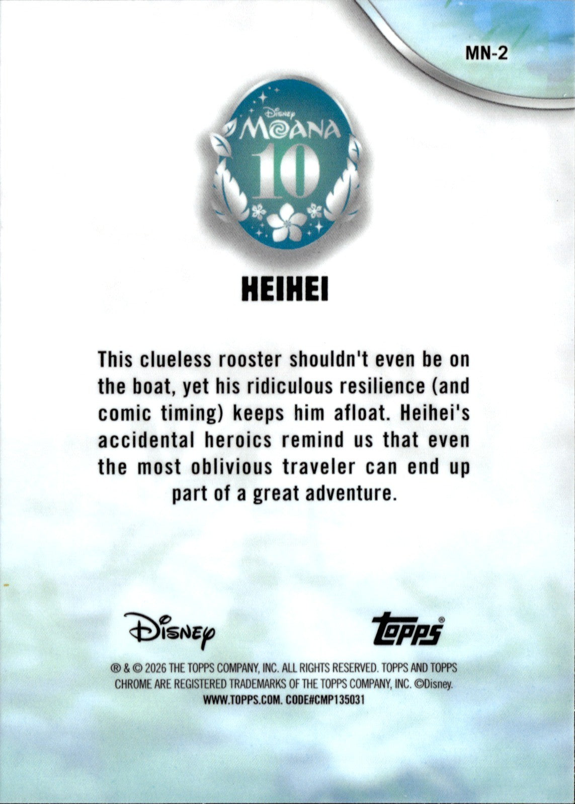Heihei Base Topps Chrome Disney   Moana 10th Anniversary MN 2 NM1