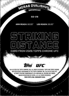 Merab Dvalishvili Striking Distance Topps Chrome UFC   SD 29 NM1