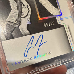 Panini 2024 25 Noir Cam Johnson PBW CMJ Auto Patch 08/15 Brooklyn Nets3