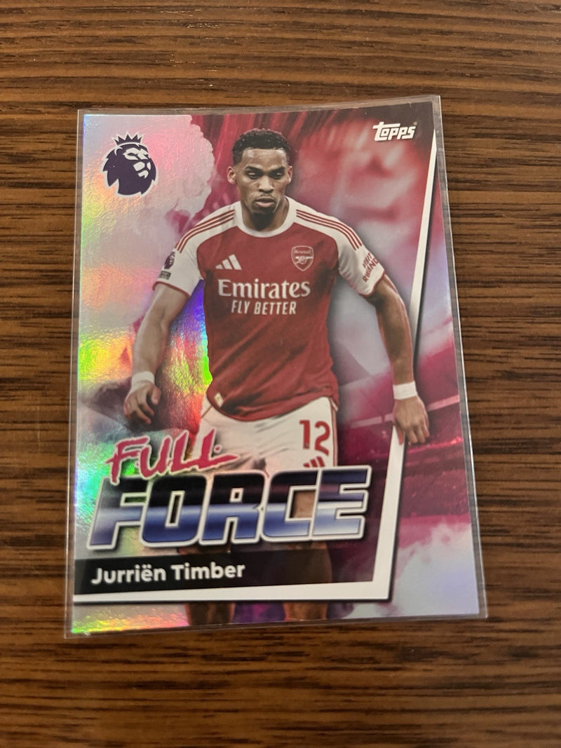Topps Premier League 2025/26 Full Force Jurrien Timber Arsenal 17 Insert0