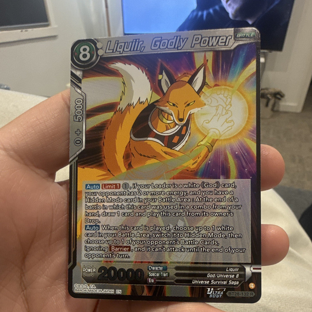 Bandai Liquiir, Godly Power Dragon Ball Super Rare Foil BT28-132 R 200000