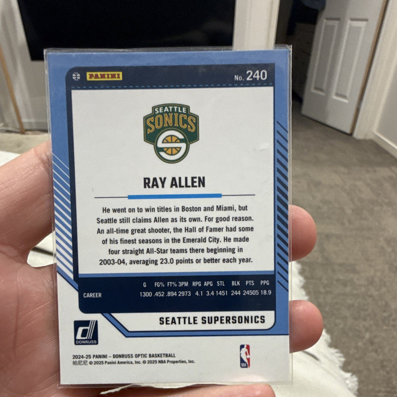 Ray Allen Legends 2024 25 Panini Donruss Optic 240 Seattle SuperSonics1