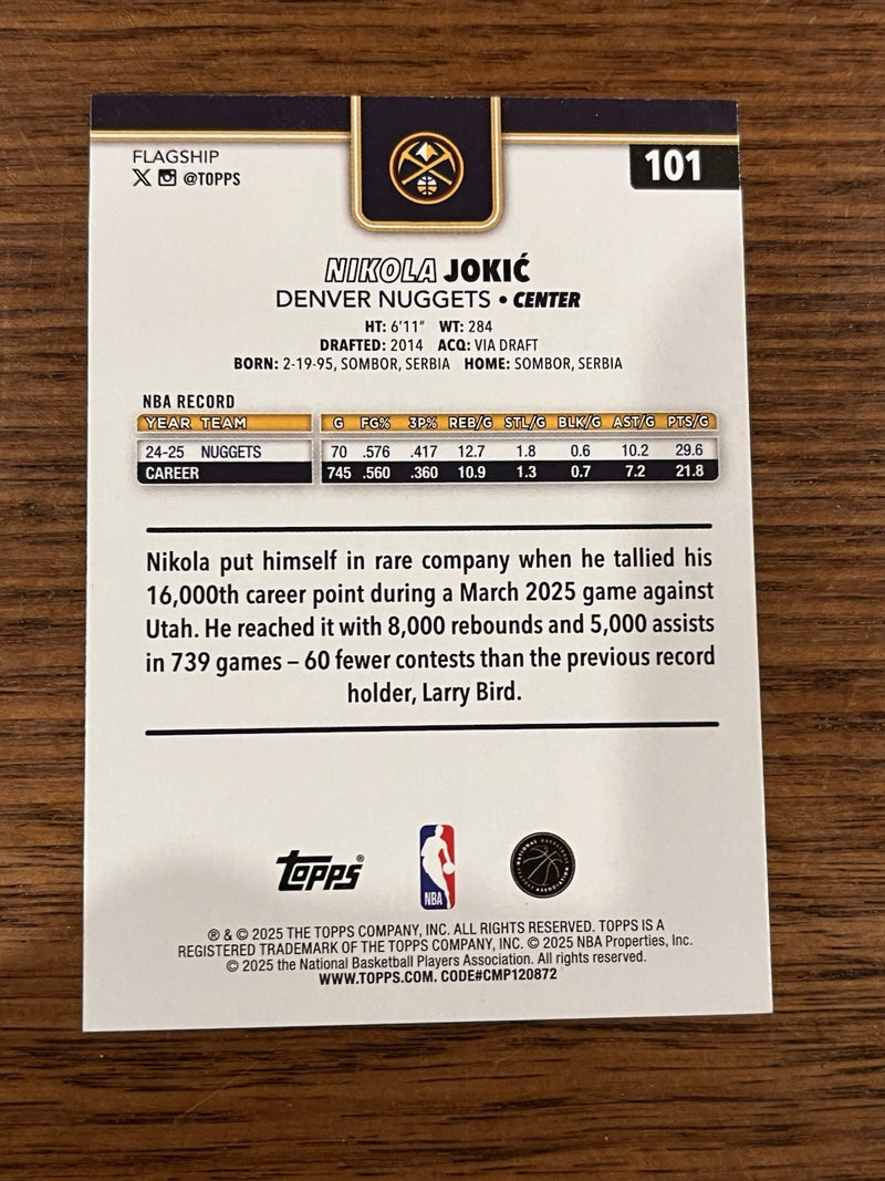 Topps Nikola Jokić Base Set Denver Nuggets #101 NBA 24 25 Basketball 20252