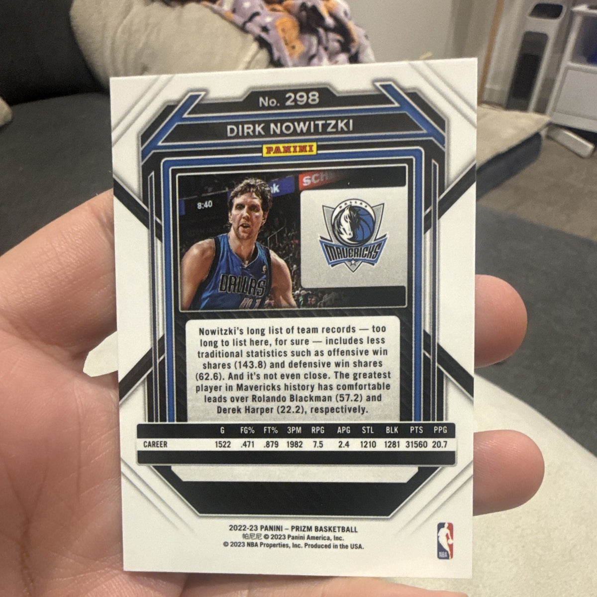 Panini Prizm Dirk Nowitzki Base Set Dallas Mavericks 298 2022 231