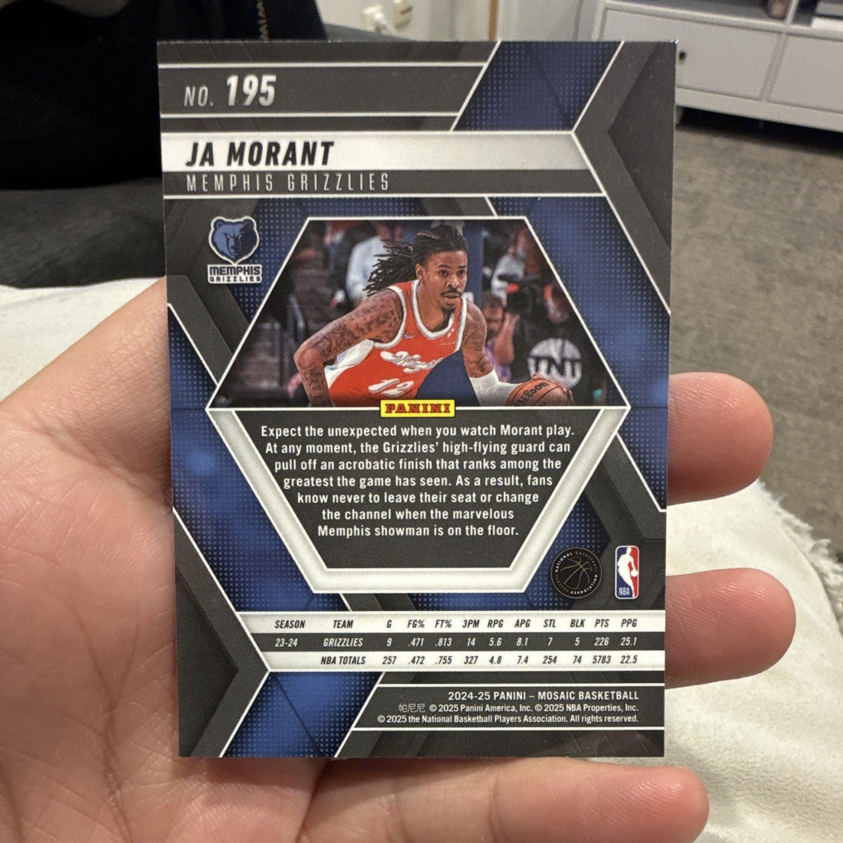 Panini Ja Morant Base 2024 25 Panini Mosaic Basketball 195 Memphis Grizzlies1