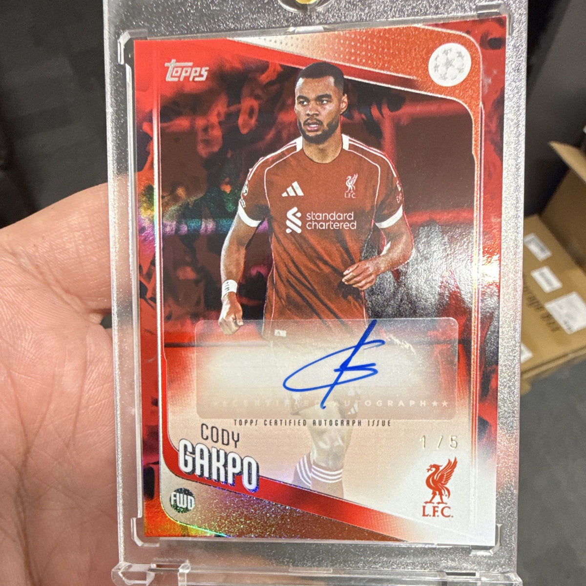 Topps UEFA Club Competitions 2025/26 Cody Gakpo Auto 1/5 BA-CG Liverpool0