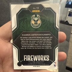 Panini Prizm 2022 23 Fireworks #13 Giannis Antetokounmpo Bucks Insert1