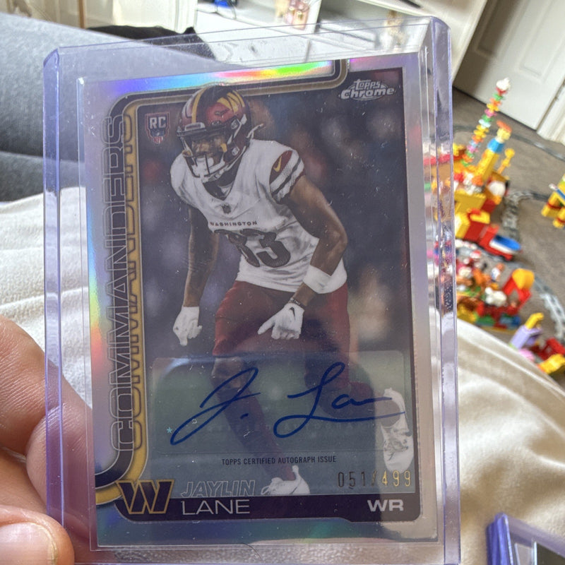Topps 2025 Chrome Football Jaylin Lane Commanders RRA-JL Auto Refractor 051/4990
