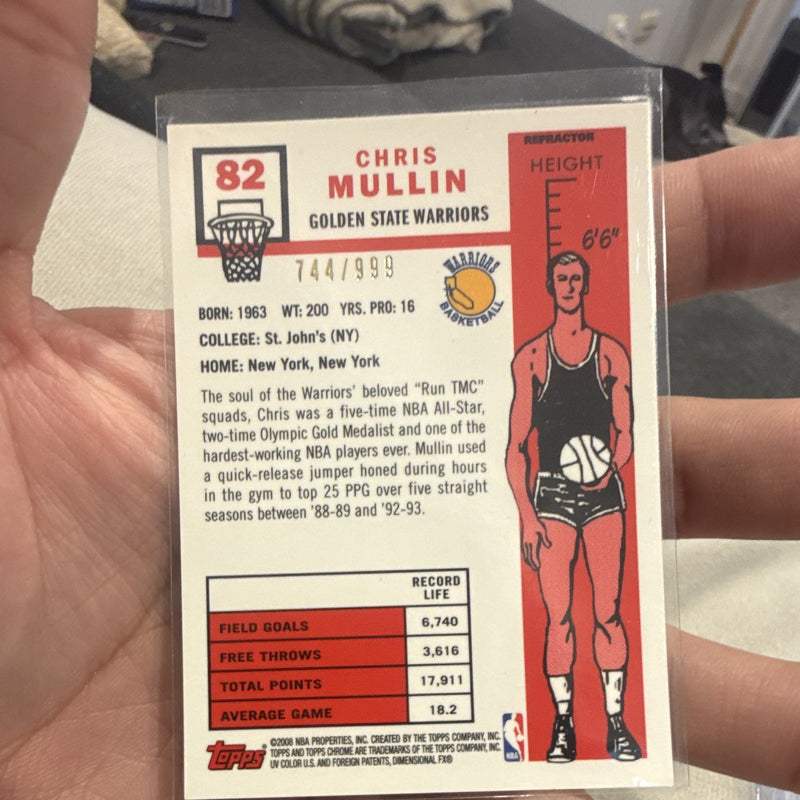 Topps Chrome Chris Mullin Golden State Warriors Refractor #82 744/9992