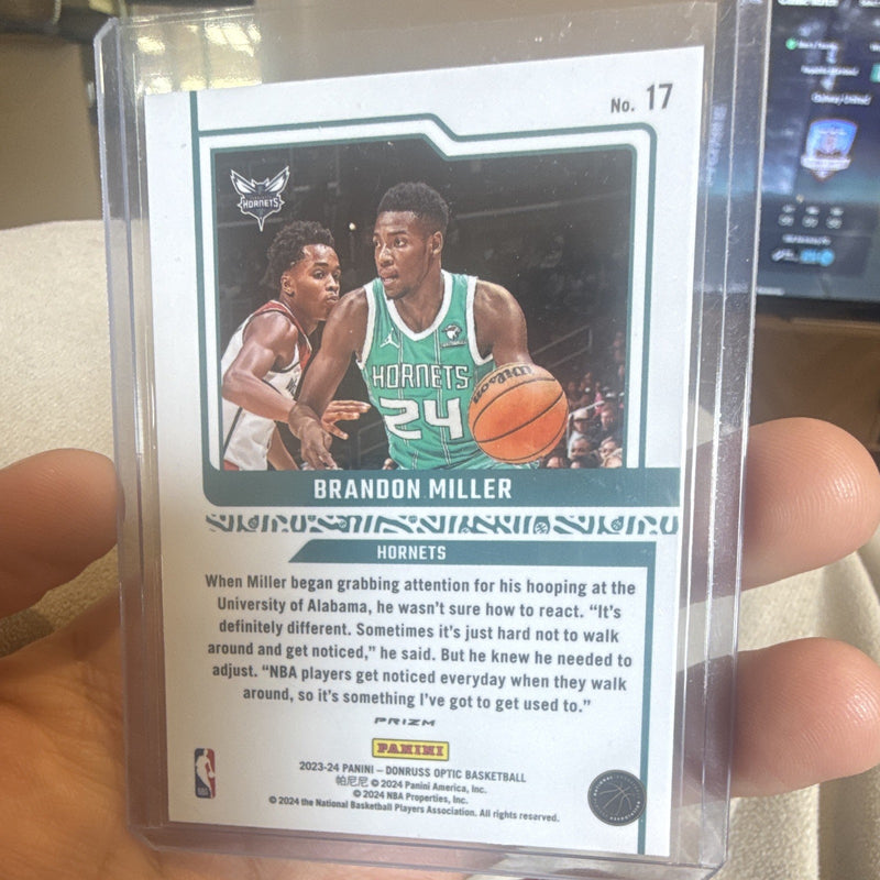 Panini Donruss Optic 2023 24 Elite Dominators Brandon Miller Hornets #17 RC1