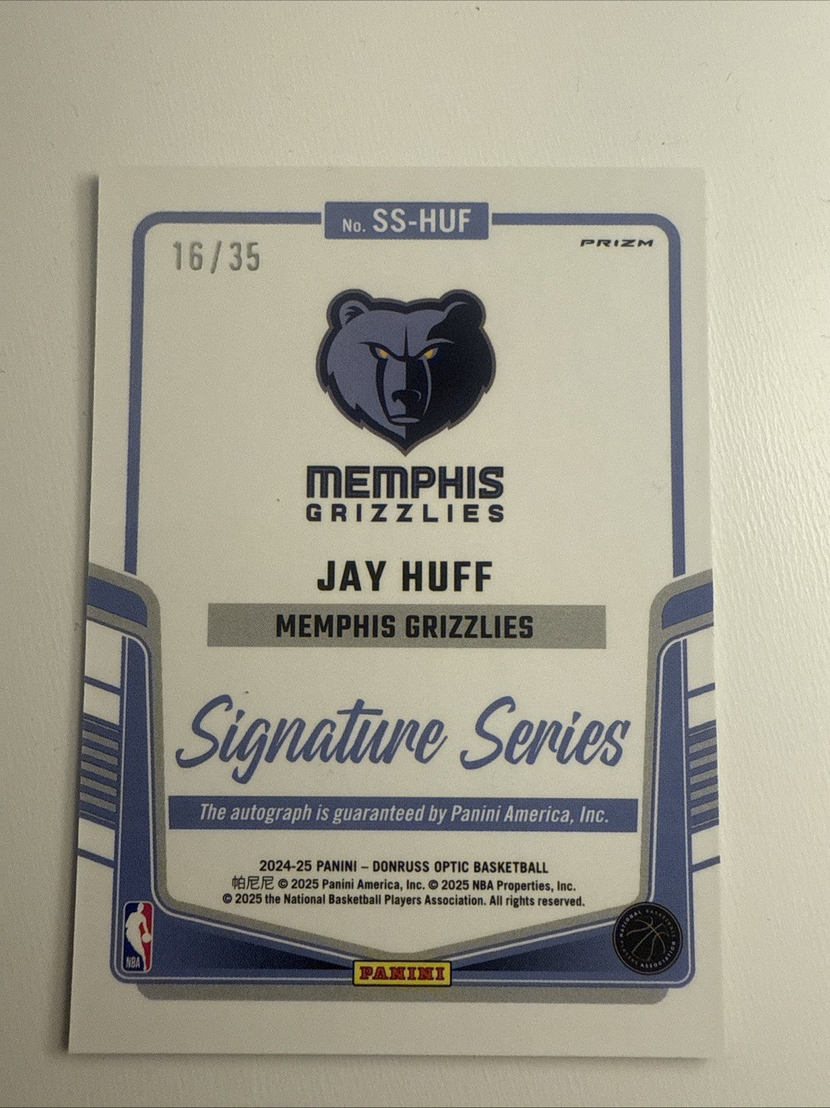 Jay Huff DonRuss Signature Series /352