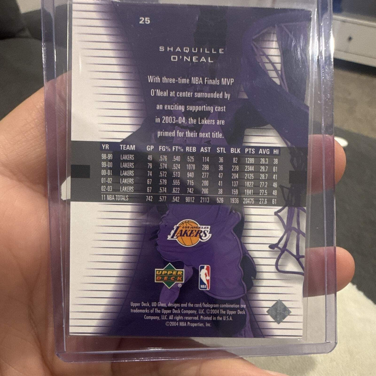 Upper Deck UD Glass Insert 2003 04 Shaquille O'Neal LA Lakers #251
