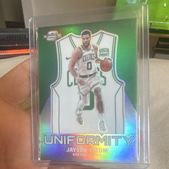 Panini 2023 24 Contenders Optic Uniformity Prizm Jayson Tatum #21 Celtics0